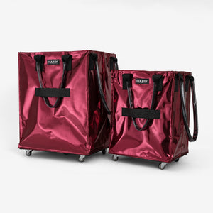 HULKEN Multipurpose Medium Bag on WHEELS. Silver, Medium, for Carrying Laundry or Grocery Shopping, Foldable, Eco-Friendly & Light